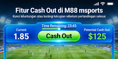 Fitur Cash Out di M88 msports yang memungkinkan pengguna mengunci keuntungan atau mengurangi kerugian sebelum pertandingan selesai